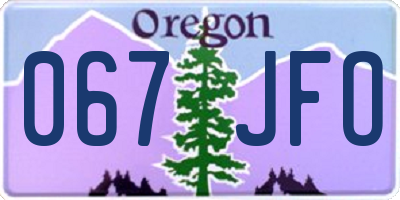 OR license plate 067JFO