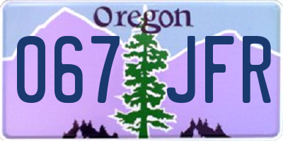OR license plate 067JFR