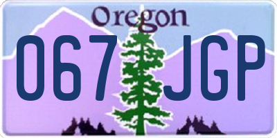 OR license plate 067JGP