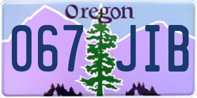 OR license plate 067JIB