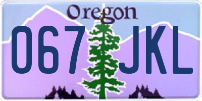 OR license plate 067JKL