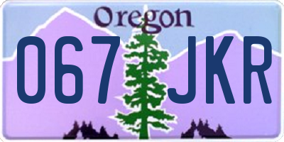 OR license plate 067JKR