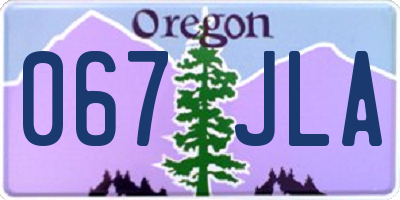 OR license plate 067JLA