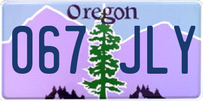 OR license plate 067JLY