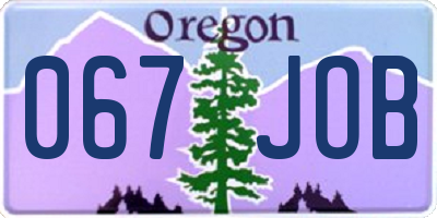 OR license plate 067JOB