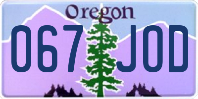 OR license plate 067JOD