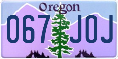 OR license plate 067JOJ