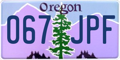 OR license plate 067JPF