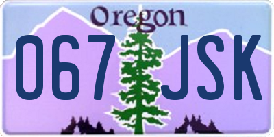 OR license plate 067JSK