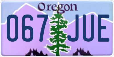OR license plate 067JUE