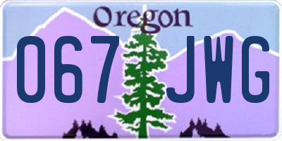 OR license plate 067JWG
