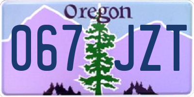 OR license plate 067JZT
