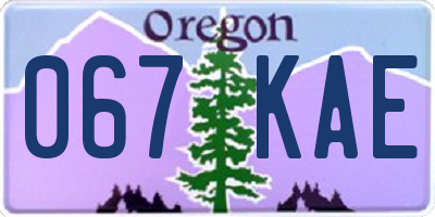 OR license plate 067KAE