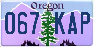 OR license plate 067KAP