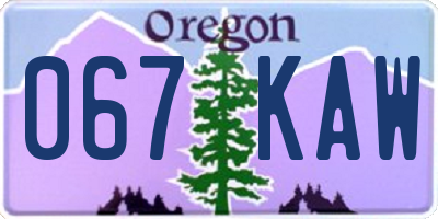 OR license plate 067KAW