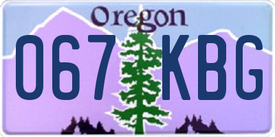 OR license plate 067KBG