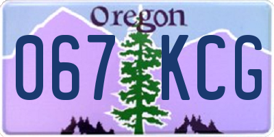 OR license plate 067KCG