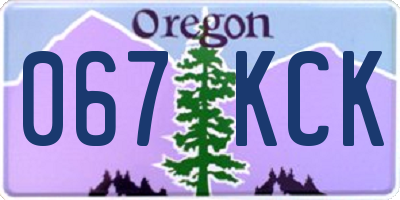 OR license plate 067KCK