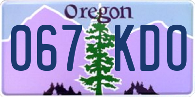 OR license plate 067KDO