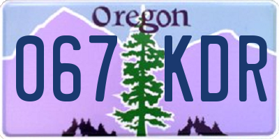 OR license plate 067KDR