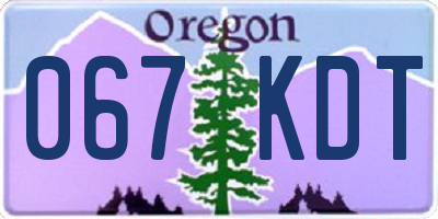 OR license plate 067KDT