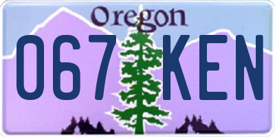 OR license plate 067KEN