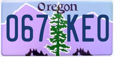 OR license plate 067KEO