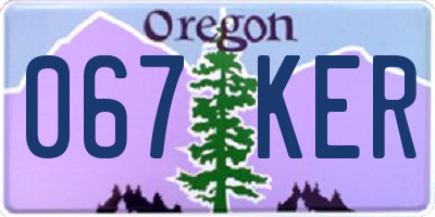 OR license plate 067KER