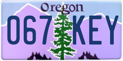 OR license plate 067KEY