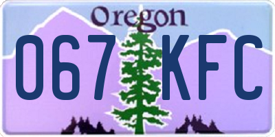 OR license plate 067KFC