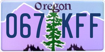 OR license plate 067KFF