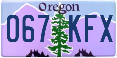 OR license plate 067KFX