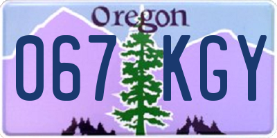 OR license plate 067KGY