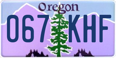 OR license plate 067KHF