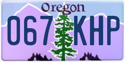 OR license plate 067KHP