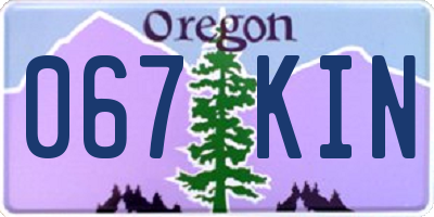 OR license plate 067KIN