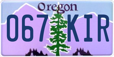 OR license plate 067KIR