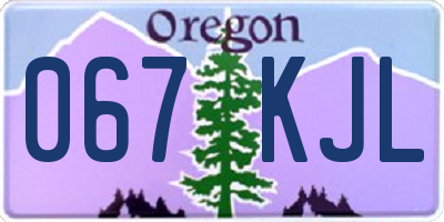 OR license plate 067KJL