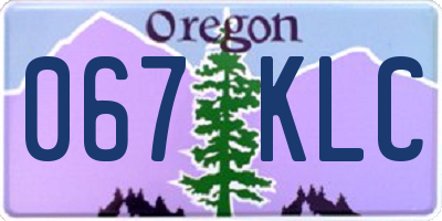 OR license plate 067KLC
