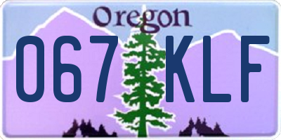 OR license plate 067KLF