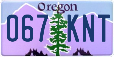 OR license plate 067KNT