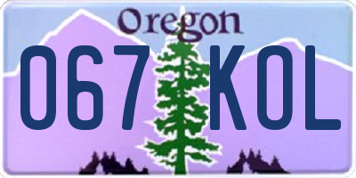 OR license plate 067KOL