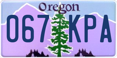 OR license plate 067KPA