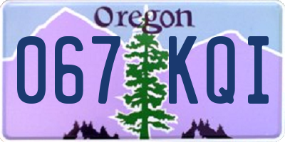 OR license plate 067KQI
