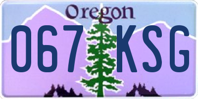OR license plate 067KSG