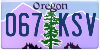 OR license plate 067KSV