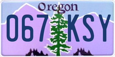 OR license plate 067KSY