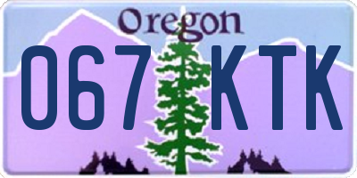 OR license plate 067KTK