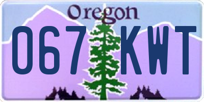 OR license plate 067KWT