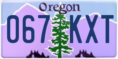 OR license plate 067KXT